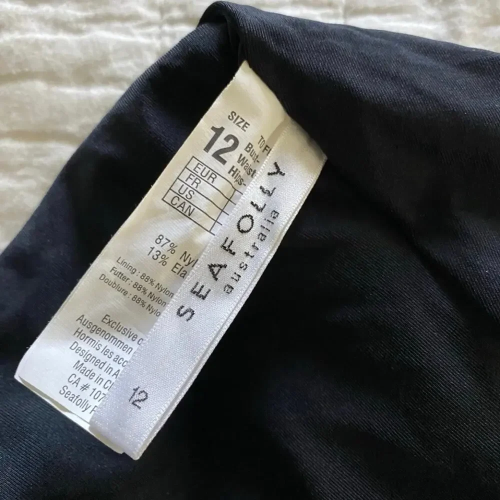 SeaFolly Essentials One Piece Swimsuit Black Maillot Size Medium